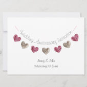 Wollherzen zum Hochzeitstag Einladung (Rückseite)