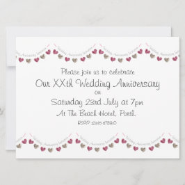 Wollherzen zum Hochzeitstag Einladung