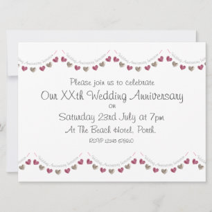 Wollherzen zum Hochzeitstag Einladung