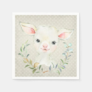 Wollie Lambert Lamb Neutral Napkin - Babydusche Serviette