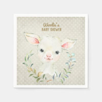 Wollie Lambert Niedlich Lamb Napkin - Babydusche