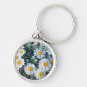 Wollige Daisy-Wildblumen Schlüsselanhänger