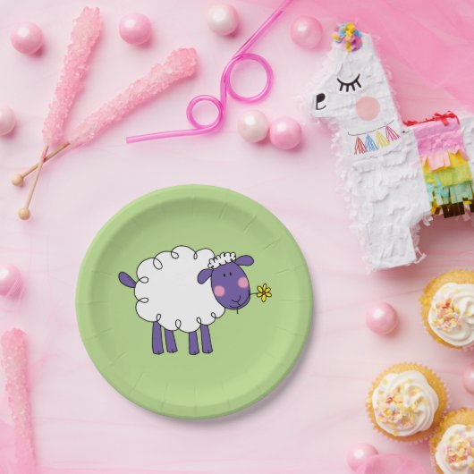 wollige Schafe des lustigen Bauernhofes Pappteller (Party)