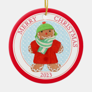 WOLLIGER GINGERBREAD 2023 Keramik-Kreis-Ornament Keramik Ornament