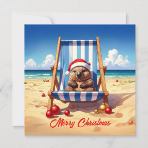 Wolliger Wombat Santa hat Frohe Weihnachten
