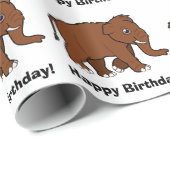 Wolliges Mammut-alles Gute zum Geburtstag! Geschenkpapier (Rolleneckpunkt)