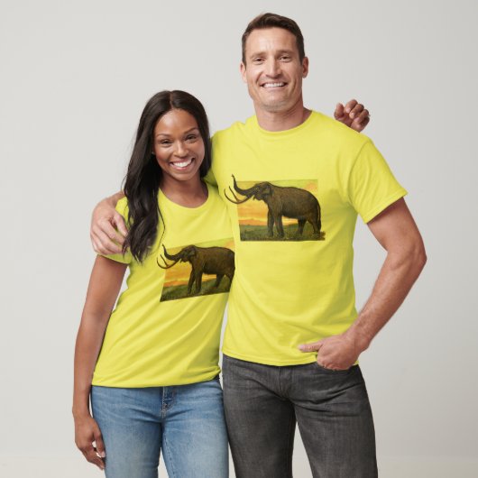 Wolliges Mammut-Antiken-Druck T-Shirt (Unisex)