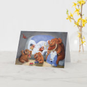 Wolliges Mammut-Familie in der Eiszeit Karte (Gelbe Blume)