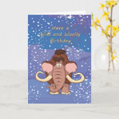 Wolliges Mammut-Geburtstags-Karte Karte (Gelbe Blume)