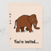 Wolliges Mammut-Geburtstags-Party Einladung (Vorne/Hinten)
