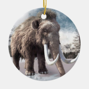 Wolliges Mammut Keramik Ornament