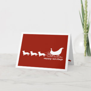 WolljackeCorgis, die Sankt Pferdeschlitten ziehen Feiertagskarte
