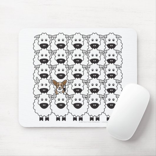 Wolljacken-WaliserCorgi in den Schafen Mousepad (Mit Mouse)