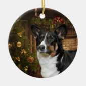 Wolljacken-WaliserCorgi Keramik Ornament (Vorne)