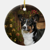 Wolljacken-WaliserCorgi Keramik Ornament (Hinten)