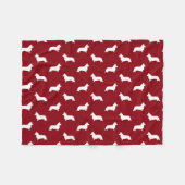 Wolljacken-Walisercorgi-Silhouette-Muster Fleecedecke (Vorderseite (Horizontal))