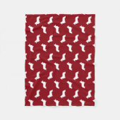 Wolljacken-Walisercorgi-Silhouette-Muster Fleecedecke (Vorderseite)