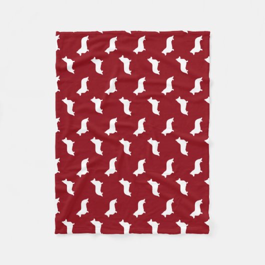 Wolljacken-Walisercorgi-Silhouette-Muster Fleecedecke (Vorderseite)