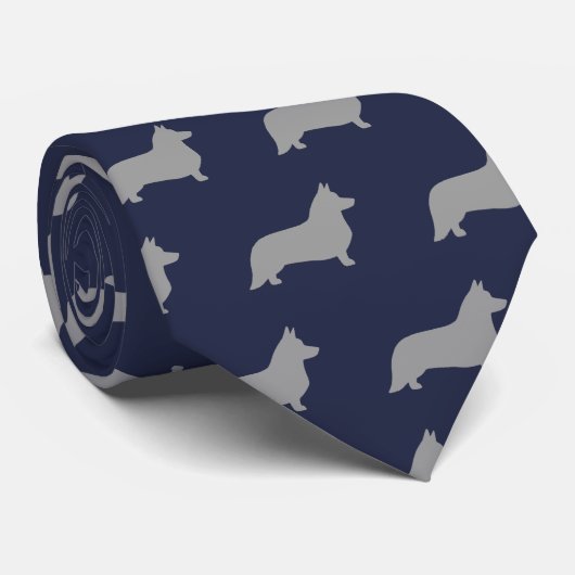 Wolljacken-Walisercorgi-Silhouette-Muster Krawatte (Gerollt)