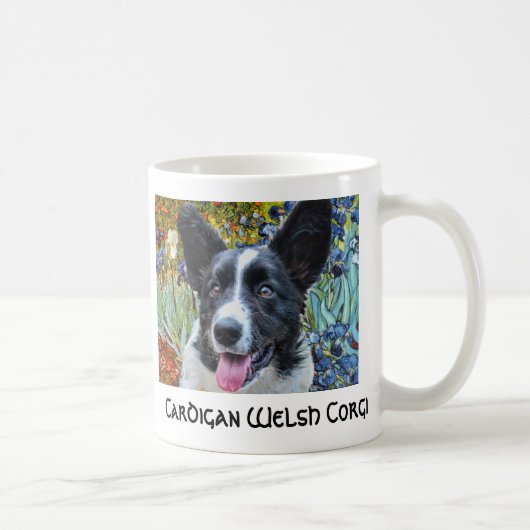 Wolljacken-WaliserCorgi Van Gogh Irises Tasse (Rechts)