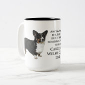 Wolljacken-Walisercorgi-Vater-Tasse Zweifarbige Tasse (Vorderseite Links)