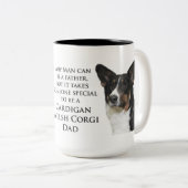 Wolljacken-Walisercorgi-Vater-Tasse Zweifarbige Tasse (VorderseiteRechts)