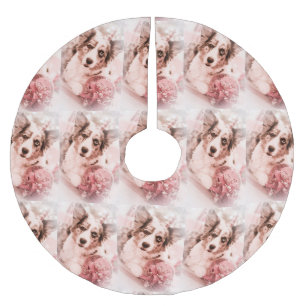 Wolljacken-Walisercorgi-Weihnachten Polyester Weihnachtsbaumdecke