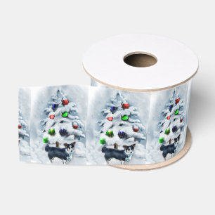 Wolljacken-Walisercorgi-Weihnachten Ripsband