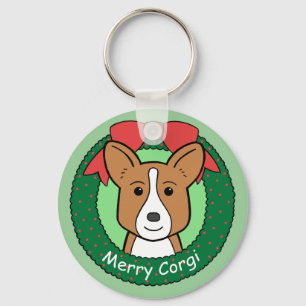 Wolljacken-Walisercorgi-Weihnachten Schlüsselanhänger