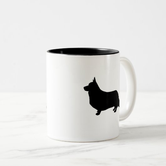 Wolljacken-WaliserCorgi Zweifarbige Tasse (VorderseiteRechts)