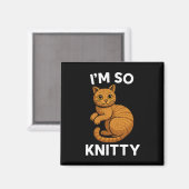 Wollkatze, ich bin so knett magnet (Vorderseite/Rückseite)