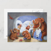 Wollmammut-Familie in der Eiszeit Postkarte (Vorne/Hinten)