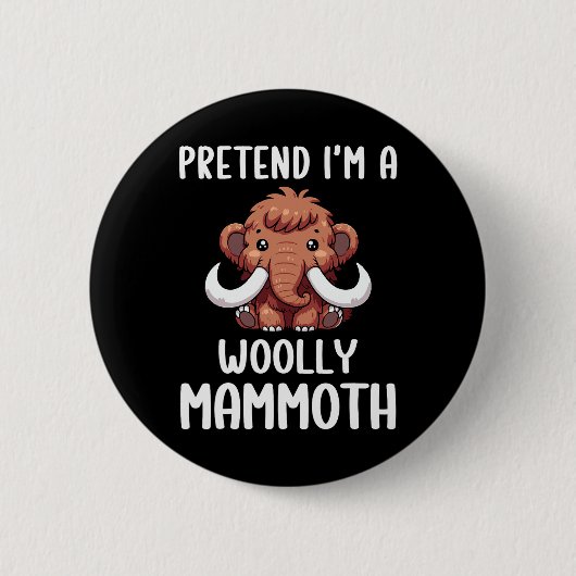 Wollmammut Kostümjunge Mädchen Easy Halloween C Button (Vorderseite)