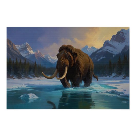 Wollmammut und Rocky Mountains Poster (Vorderseite)