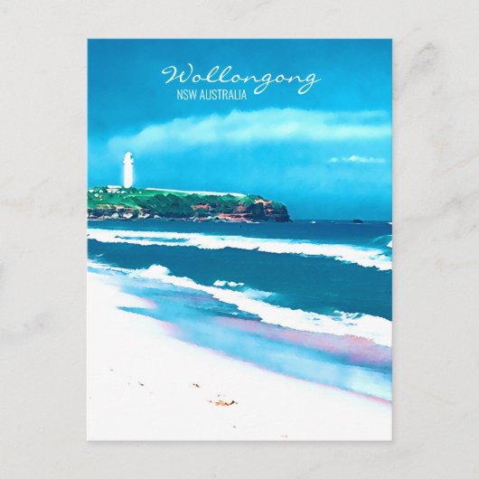 Wollongong Beach Leuchtturm NSW Postkarte (Vorderseite)