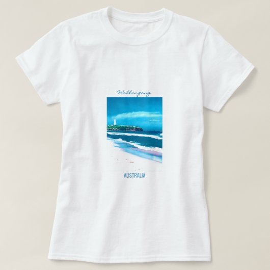 Wollongong Beach Leuchtturm NSW T-Shirt (Design vorne)
