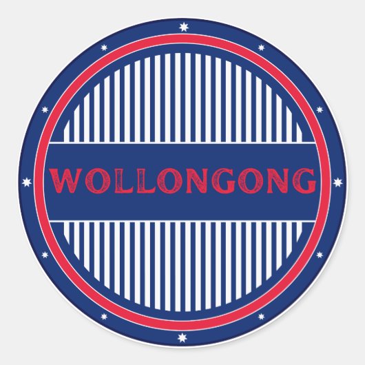 Wollongong City Pride Emblem – Australische Identi Runder Aufkleber (Vorderseite)