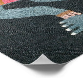 Wolltänzerin mit Schlagstock, Stamm der Paracas Poster (Ecke)