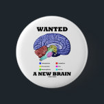 Wollte ein neues Gehirn (anatomische Button<br><div class="desc">Fühlen Sie sich überhaupt wie Sie,  ein neues Gehirn zu benötigen?  Stellen Sie Ihre wry anatomische Richtung des Spaßes mit irgendwelchen Geschenken zur Schau,  die alle Teile des menschlichen Gehirns zusammen mit dem folgenden Sprichwort kennzeichnen,  das andere tun ein Doppeltnehmen macht: "Wollte ein neues Gehirn".</div>