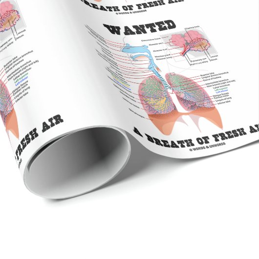 Wollte einen Atem von Frischluft (Atmungssystem) Geschenkpapier (Rolleneckpunkt)