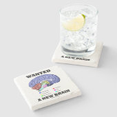 Wollte einen neues Gehirn-anatomischen Gehirn-Spaß Steinuntersetzer (Seitenansicht)