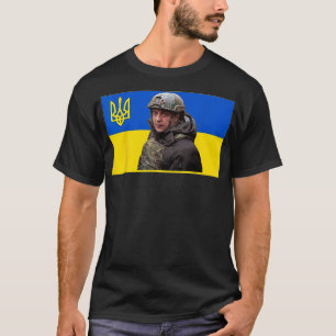 Wolodymyr Selenskyj Präsident Ukraine Flagge T-Shirt
