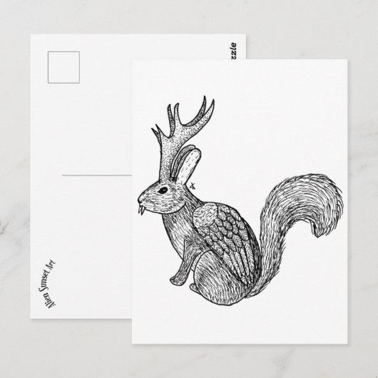 Wolpertinger Postkarte (Vorne/Hinten)