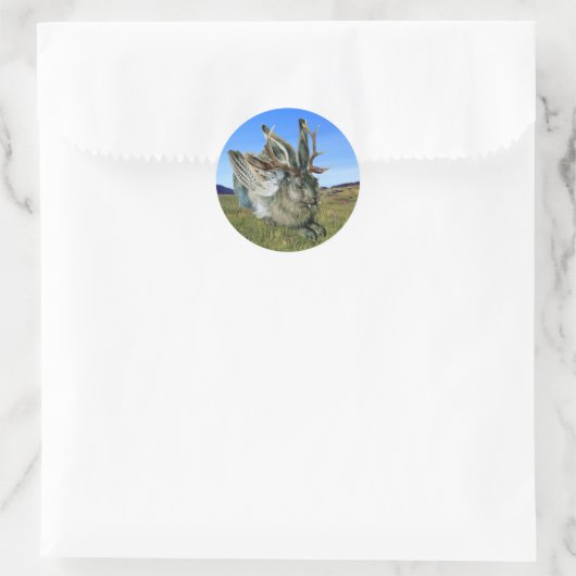 Wolpertinger Runder Aufkleber (Tasche)