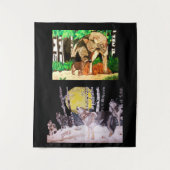 WOLVEN SIND SCHÖNE COLLAGE-Tapestry Wandteppich (Vorderseite)