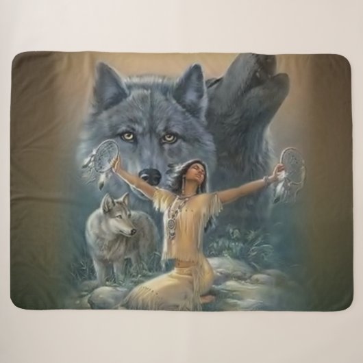 WOLVEN UND INDISCHE MAIDEN SHERPADECKE (Vorderseite (Horizontal))