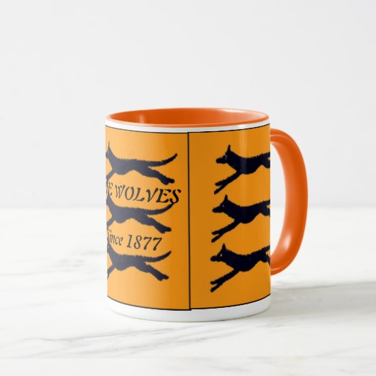 WOLVERHAMPTON WANDERER, 'Die Wölfe, seit 1877'. Tasse (VorderseiteRechts)