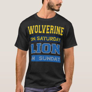 Wolverine am Samstag Löwe am Sonntag Golfcoachgift T-Shirt