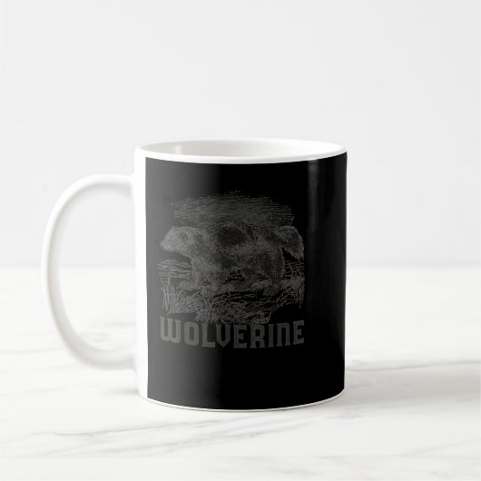 Wolverine Art Wild Animal Skunk Bear Mammal Habita Kaffeetasse (Links)