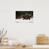 Wolverine durch Schnee rennen Poster (Küche)